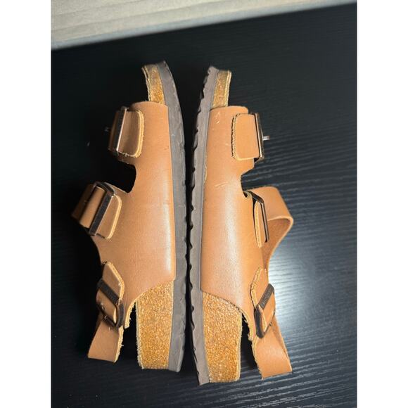 Birkenstock Milano Oiled Leather Brown Slingback Sandals EU 38 US Women 7 Men 5